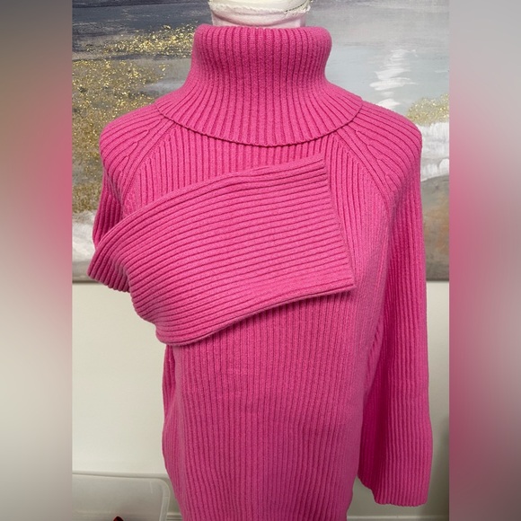 NWOT Women’s Sweater, turtleneck/cowl, long sleeve, Pink, Tag says S…see pics - Picture 2 of 7